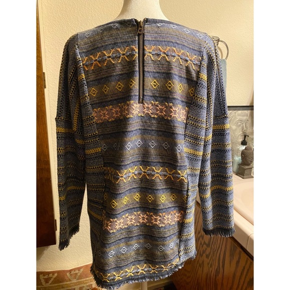 Multicolor Patterned & Embroidered Lucky Brand Long Sleeve Sweater - Picture 2 of 6